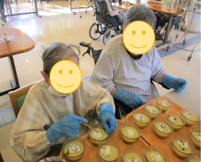 10月おやつレク『かぼちゃプリン』