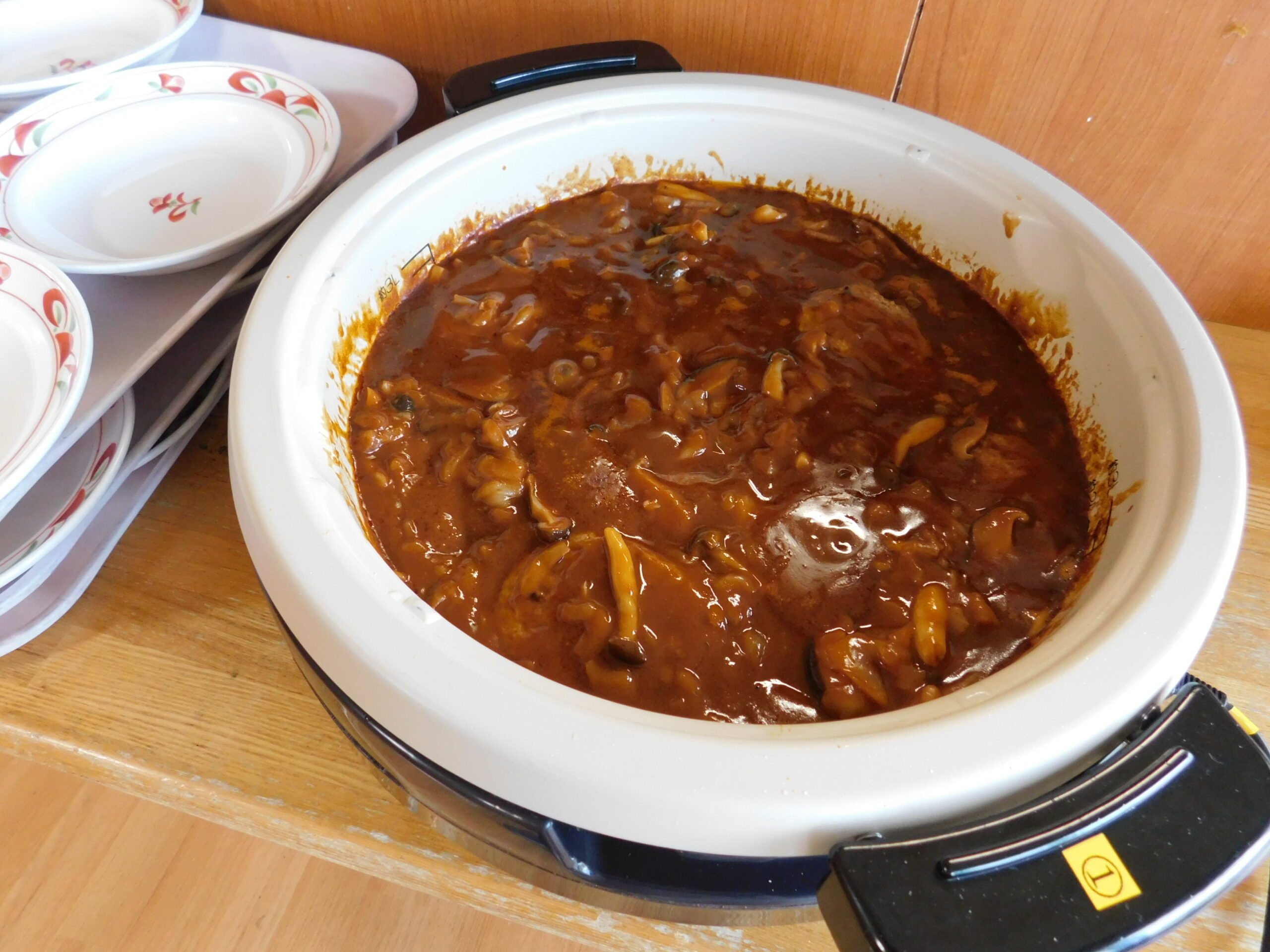 10月　食事レク「きのこの煮込みハンバーグ」